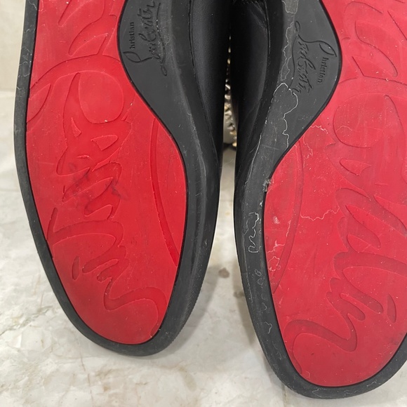 LOUBOUTIN {38} Boots Leather Studded Accents Lace-Up Boots - Picture 11 of 16